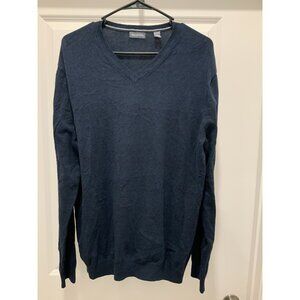 Van Heusen Sweater XL Mens Long Sleeve Navy V-Neck